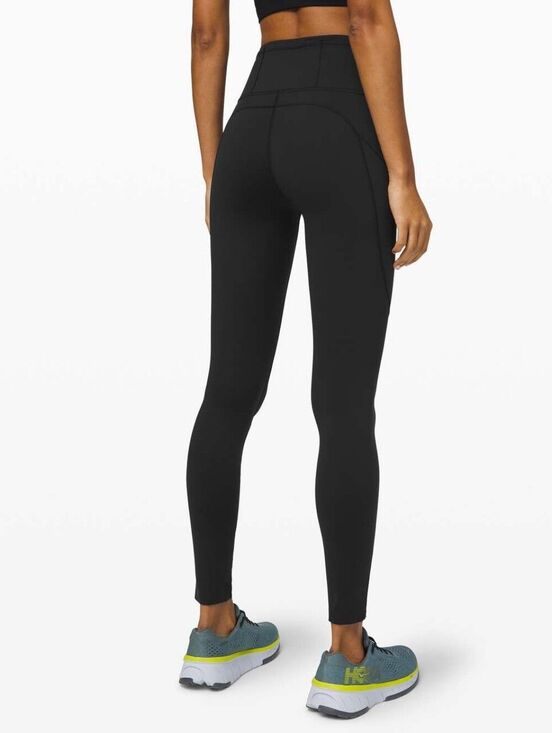 lululemon athletica Pants - Lululemon Black Suede Fast and Free High-Rise Tight 28" Inseam Leggings Size 4